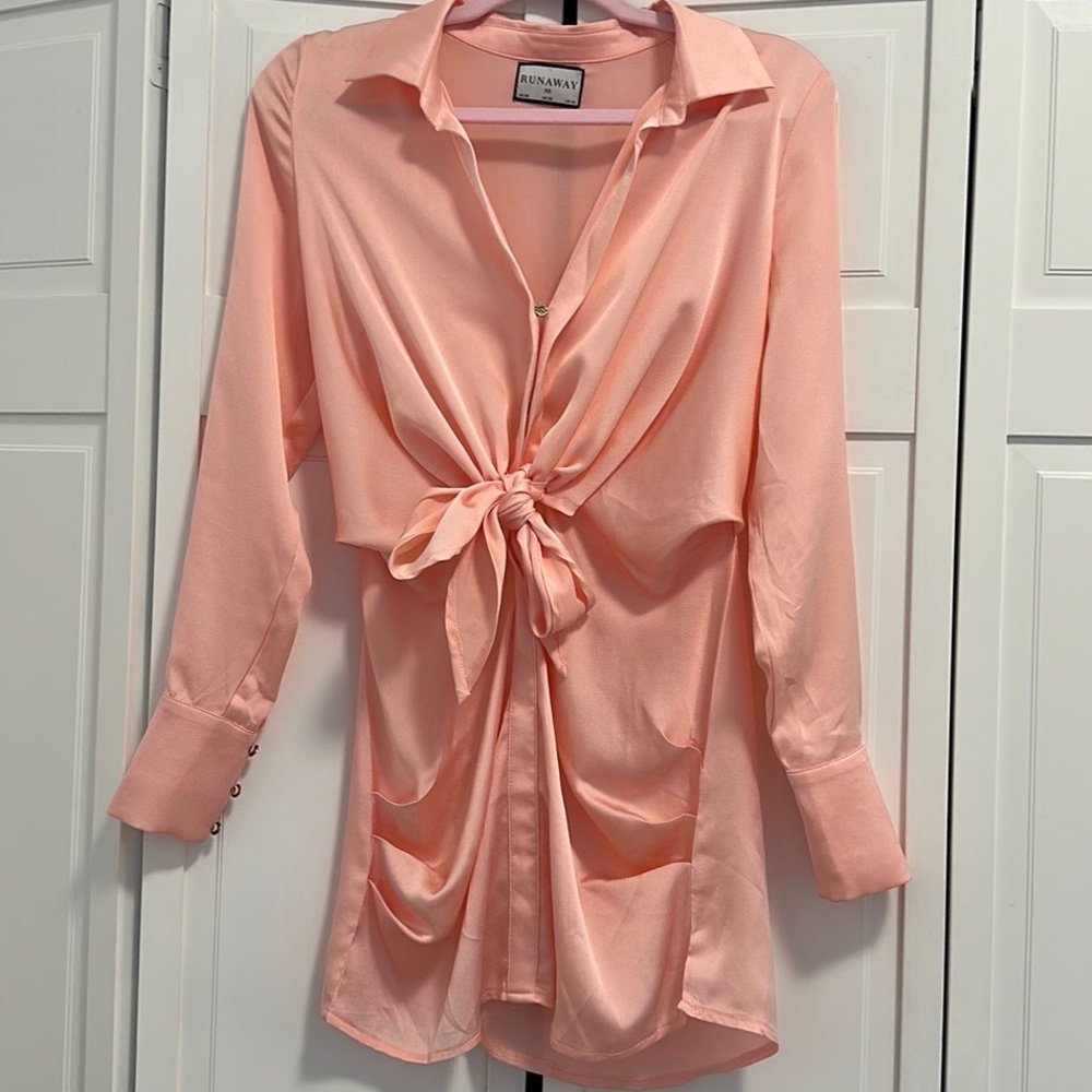 Runaway The Label Shirt Dress in Apricot- Size XS